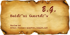 Balási Gusztáv névjegykártya